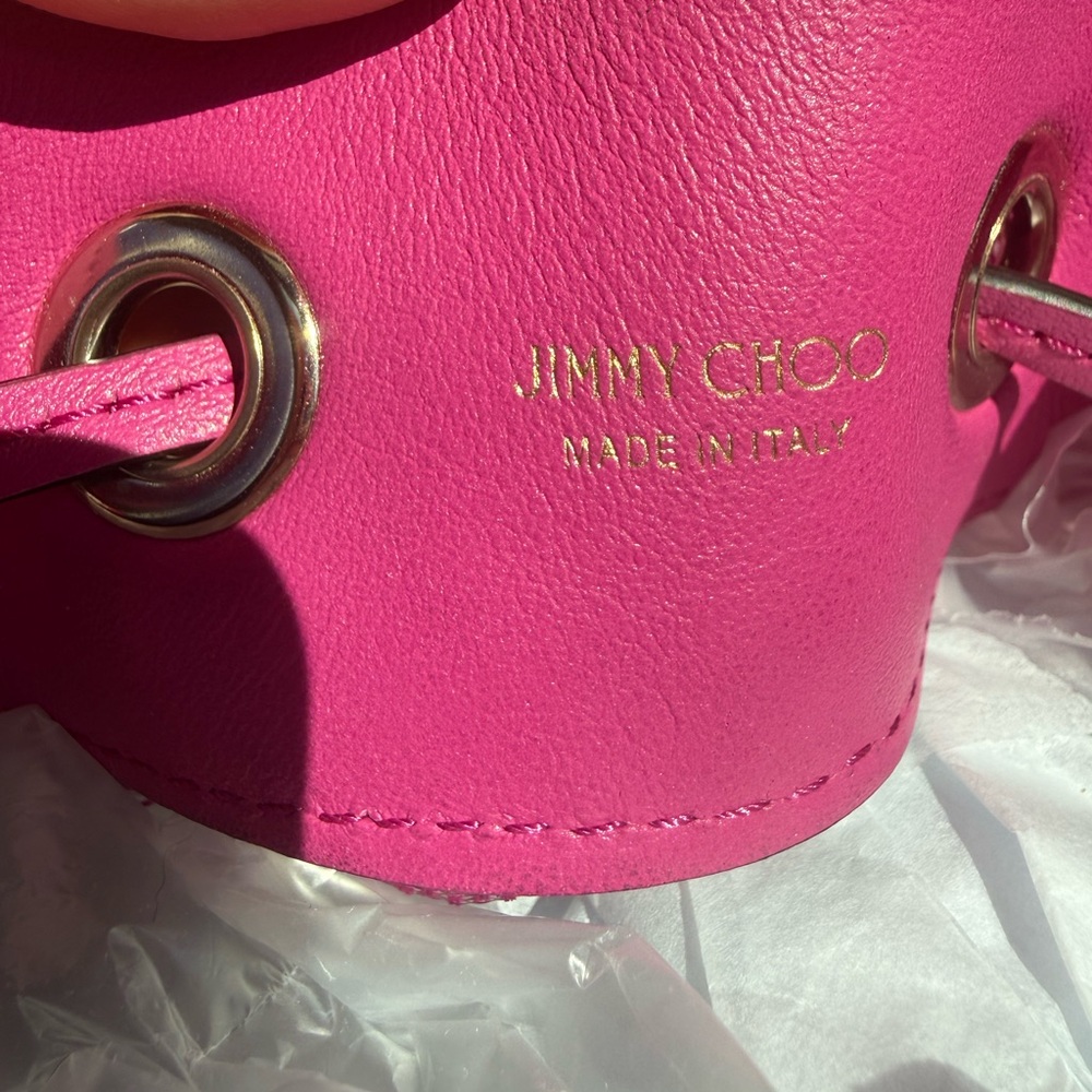 NWT JIMMY CHOO LEATHER MASH BAG - Picture 8 of 9